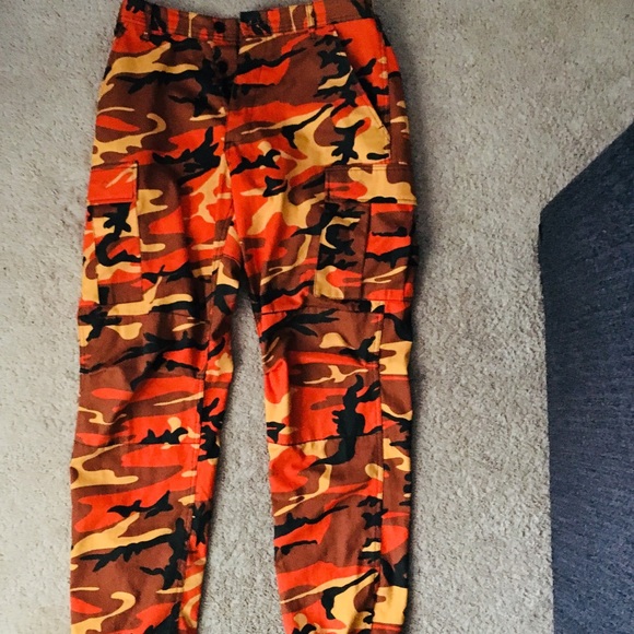 Orange Camo Fashion Pants - Picture 2 of 5